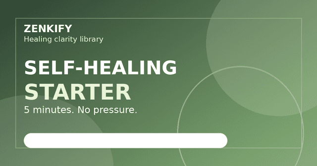Self-Healing Does Not Mean Doing It Alone: A 5-Minute Practice for People Who Are Tired of Fixing Themselves